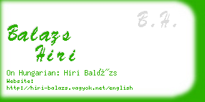 balazs hiri business card